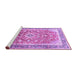 Sideview of Machine Washable Medallion Purple Traditional Area Rugs, wshtr1058pur