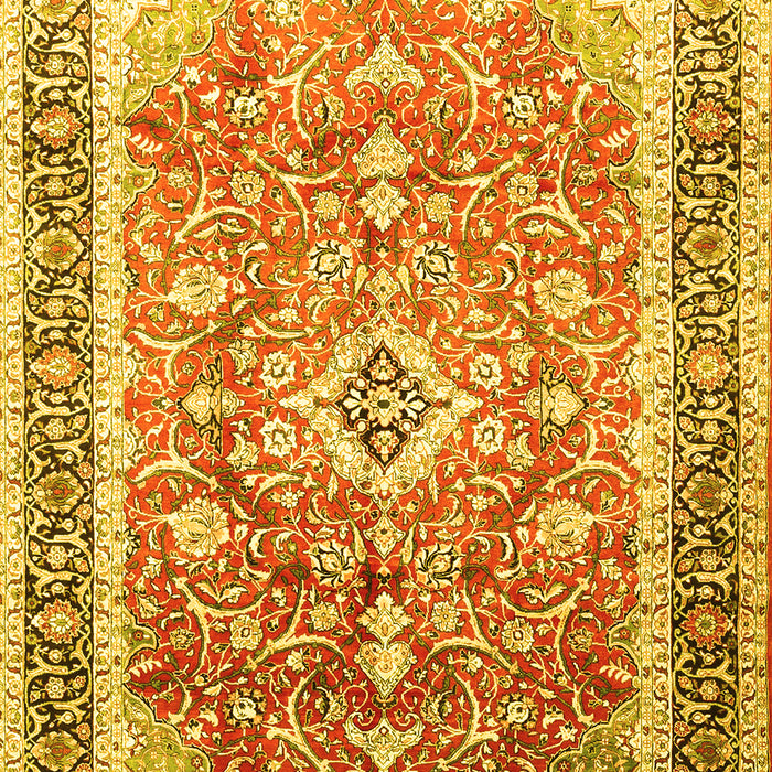 Medallion Yellow Traditional Rug, tr1058yw