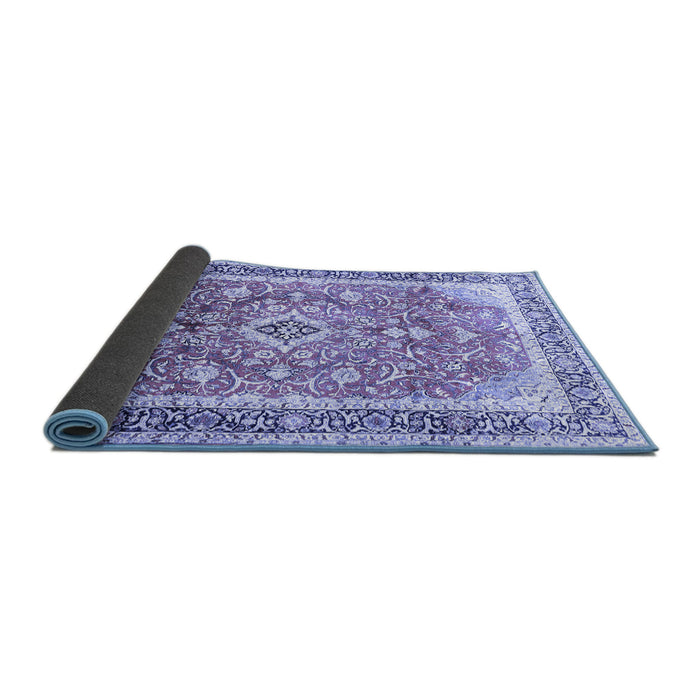 Sideview of Medallion Blue Traditional Rug, tr1058blu