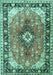 Machine Washable Persian Turquoise Traditional Area Rugs, wshtr1059turq