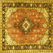 Square Persian Yellow Traditional Rug, tr1059yw