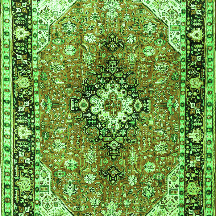Serging Thickness of Machine Washable Persian Green Traditional Area Rugs, wshtr1059grn