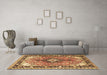 Machine Washable Persian Brown Traditional Rug in a Living Room,, wshtr1059brn