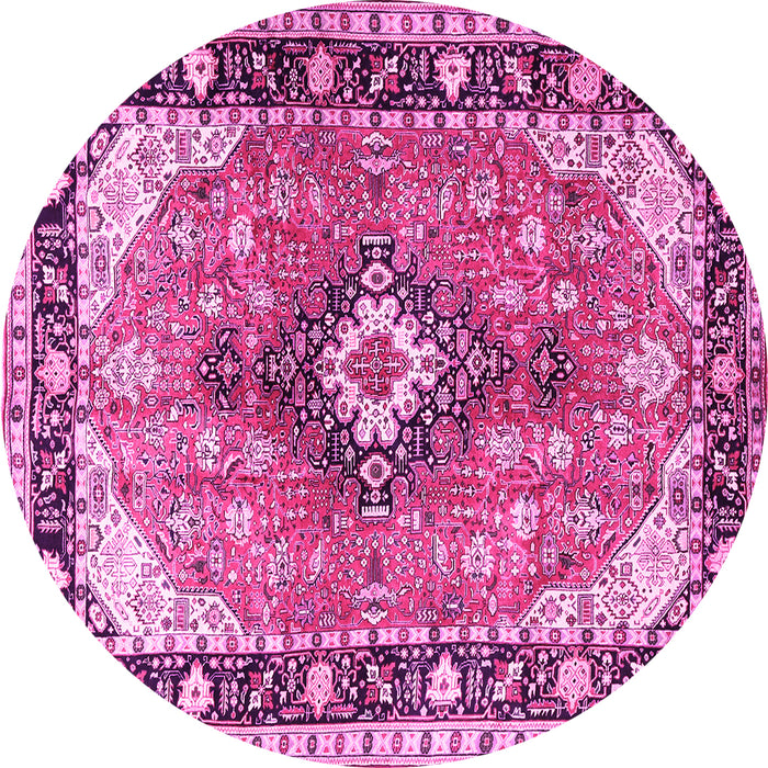 Round Persian Pink Traditional Rug, tr1059pnk