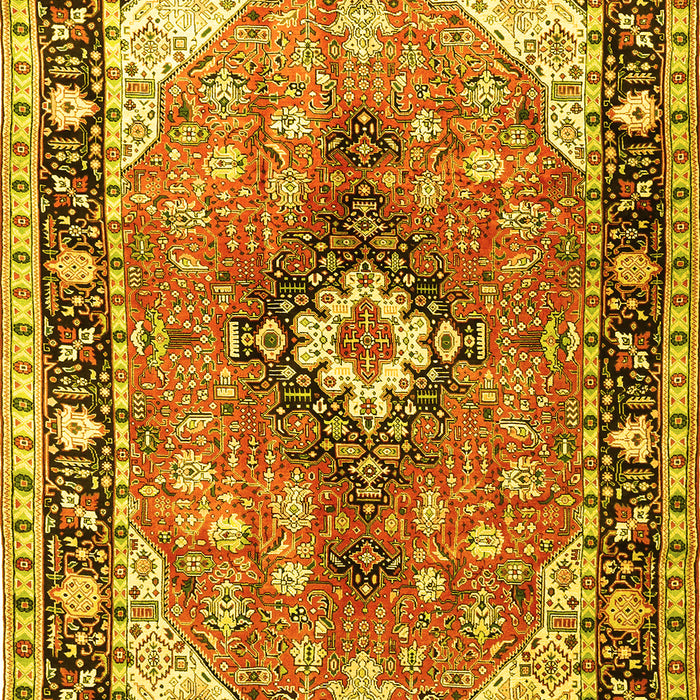 Machine Washable Persian Yellow Traditional Rug, wshtr1059yw