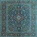 Square Medallion Light Blue Traditional Rug, tr105lblu