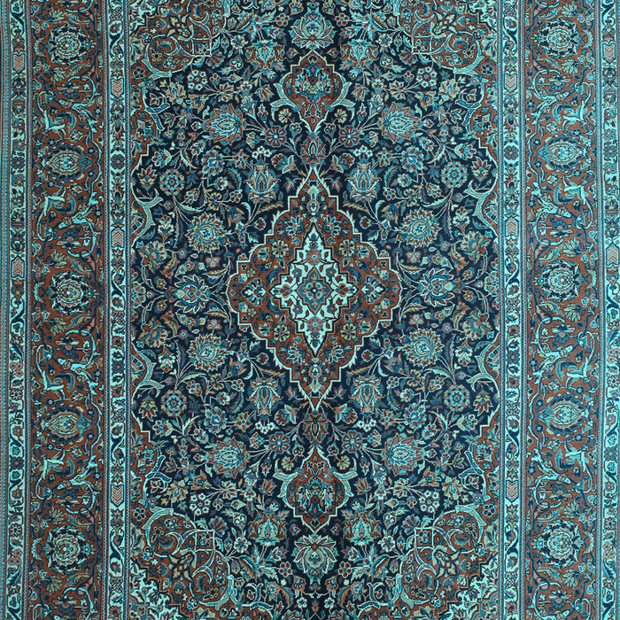 Medallion Light Blue Traditional Rug, tr105lblu