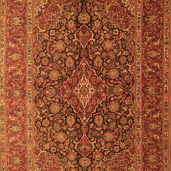 Serging Thickness of Machine Washable Medallion Orange Traditional Area Rugs, wshtr105org