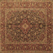 Square Medallion Brown Traditional Rug, tr105brn