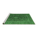 Sideview of Machine Washable Medallion Emerald Green Traditional Area Rugs, wshtr105emgrn