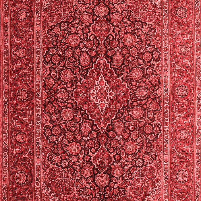 Machine Washable Medallion Red Traditional Rug, wshtr105red