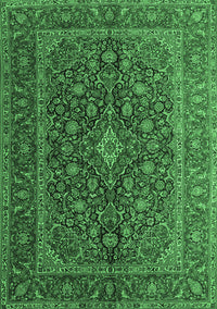 Medallion Emerald Green Traditional Rug, tr105emgrn