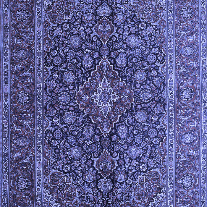 Machine Washable Medallion Blue Traditional Rug, wshtr105blu