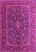 Machine Washable Medallion Pink Traditional Rug, wshtr105pnk