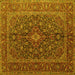 Square Medallion Yellow Traditional Rug, tr105yw