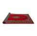 Sideview of Traditional Sienna Brown Medallion Rug, tr106