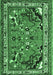 Machine Washable Persian Emerald Green Traditional Area Rugs, wshtr1060emgrn