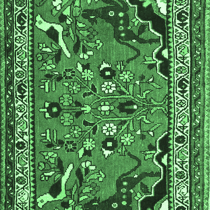 Machine Washable Persian Emerald Green Traditional Area Rugs, wshtr1060emgrn