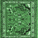 Square Persian Emerald Green Traditional Rug, tr1060emgrn