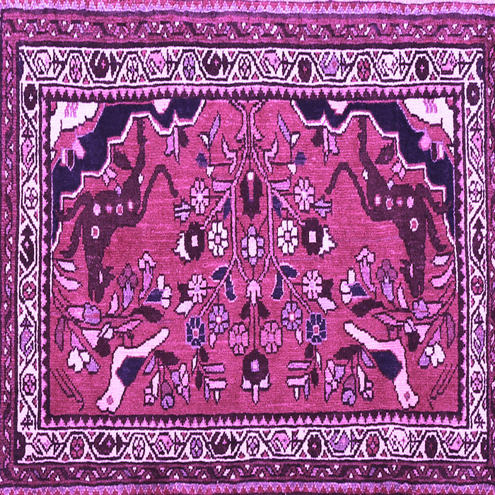 Square Machine Washable Persian Purple Traditional Area Rugs, wshtr1060pur