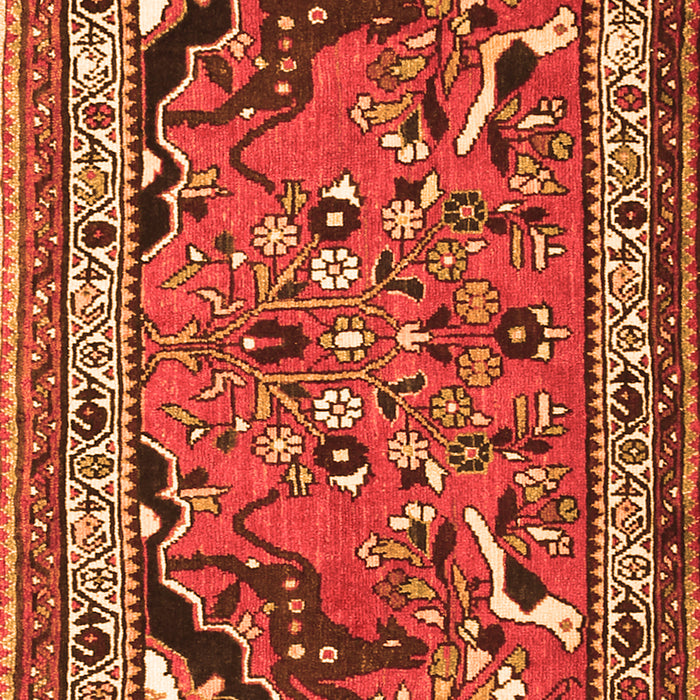 Serging Thickness of Machine Washable Persian Orange Traditional Area Rugs, wshtr1060org