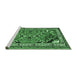 Sideview of Machine Washable Persian Emerald Green Traditional Area Rugs, wshtr1060emgrn