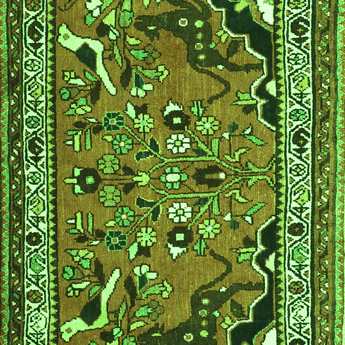 Serging Thickness of Machine Washable Persian Green Traditional Area Rugs, wshtr1060grn
