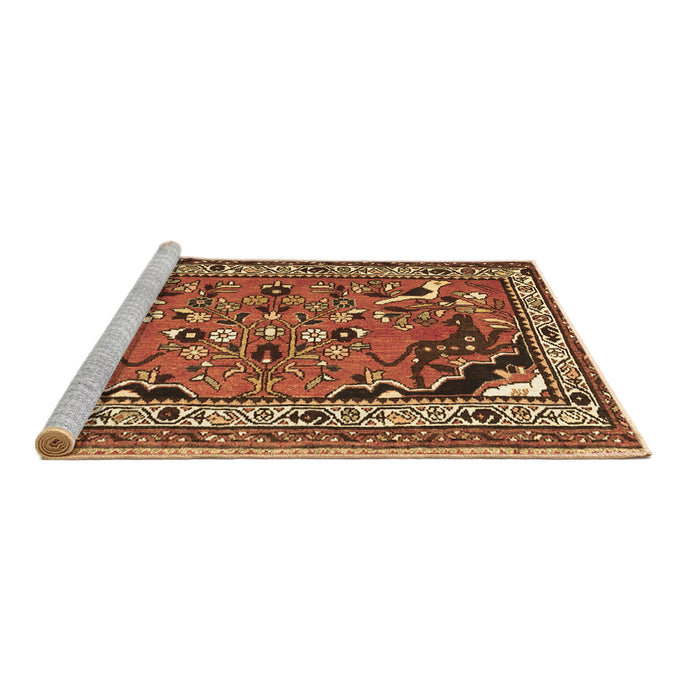 Sideview of Machine Washable Persian Brown Traditional Rug, wshtr1060brn