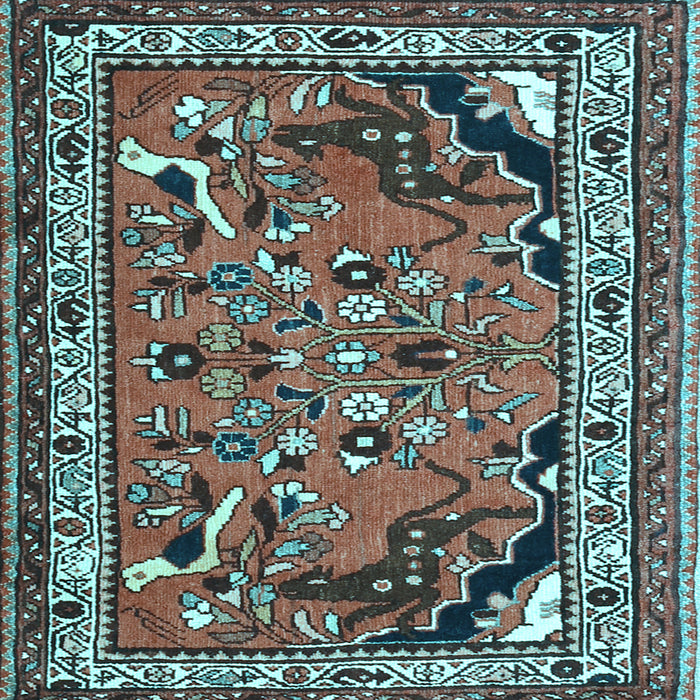 Square Machine Washable Persian Light Blue Traditional Rug, wshtr1060lblu