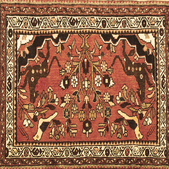 Square Persian Brown Traditional Rug, tr1060brn