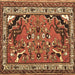 Square Persian Brown Traditional Rug, tr1060brn