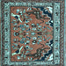 Square Persian Light Blue Traditional Rug, tr1060lblu