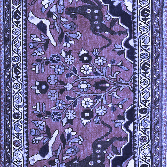 Machine Washable Persian Blue Traditional Rug, wshtr1060blu