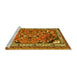 Sideview of Machine Washable Persian Yellow Traditional Rug, wshtr1060yw