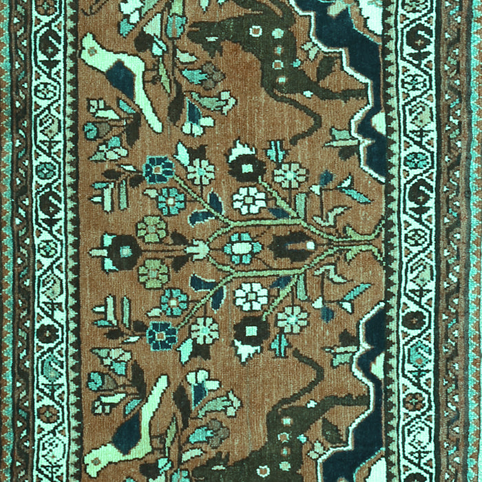 Machine Washable Persian Turquoise Traditional Area Rugs, wshtr1060turq
