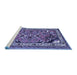 Sideview of Machine Washable Persian Blue Traditional Rug, wshtr1060blu