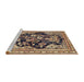 Sideview of Machine Washable Traditional Sepia Brown Rug, wshtr1061