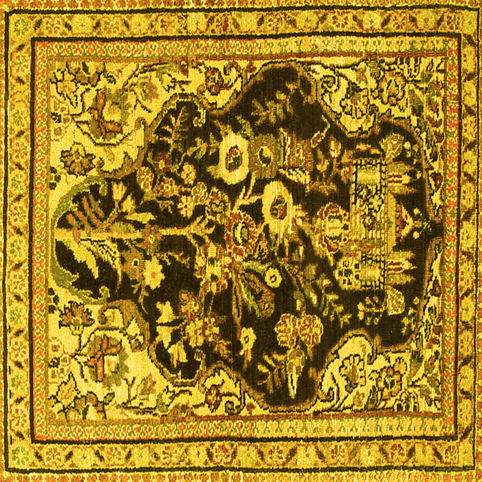 Square Persian Yellow Traditional Rug, tr1061yw
