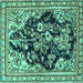 Square Persian Turquoise Traditional Rug, tr1061turq