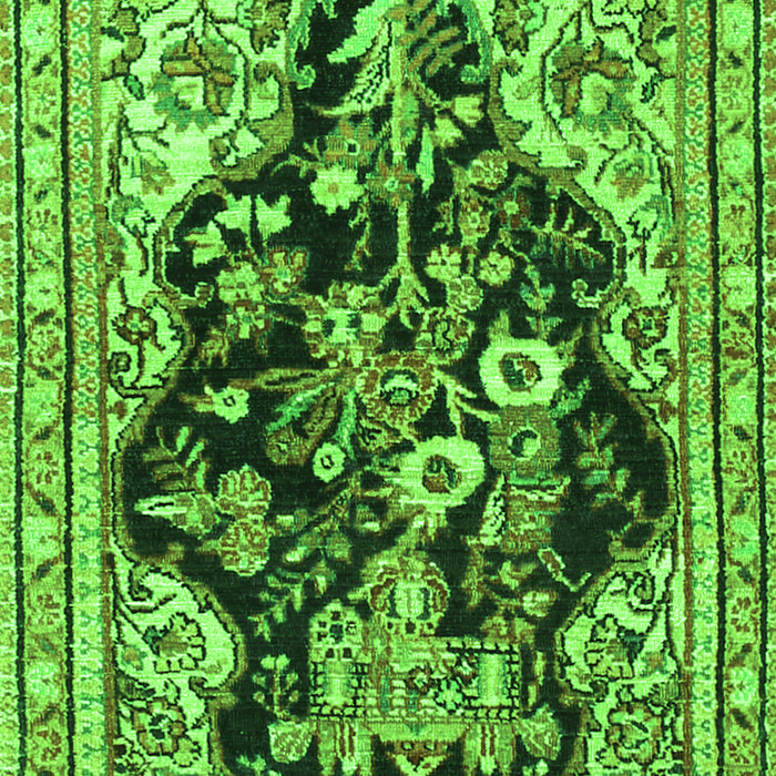 Serging Thickness of Machine Washable Persian Green Traditional Area Rugs, wshtr1061grn