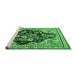 Sideview of Machine Washable Persian Emerald Green Traditional Area Rugs, wshtr1061emgrn