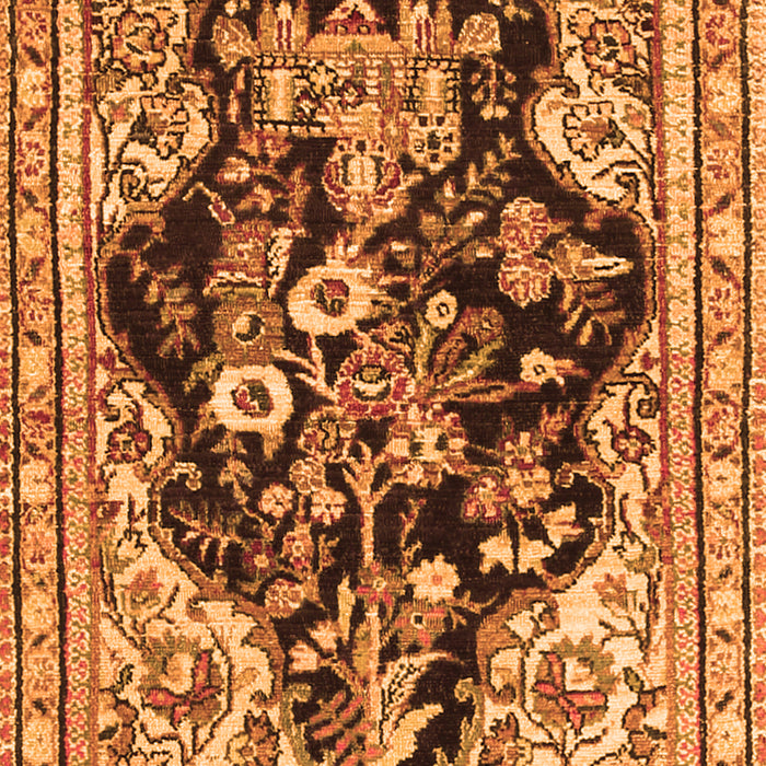 Serging Thickness of Machine Washable Persian Orange Traditional Area Rugs, wshtr1061org