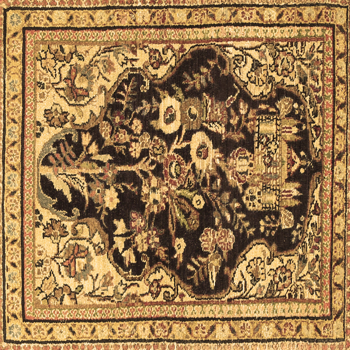 Square Machine Washable Persian Brown Traditional Rug, wshtr1061brn
