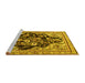 Sideview of Machine Washable Persian Yellow Traditional Rug, wshtr1061yw