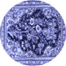 Round Persian Blue Traditional Rug, tr1061blu