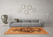 Machine Washable Persian Orange Traditional Area Rugs in a Living Room, wshtr1061org