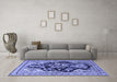 Machine Washable Persian Blue Traditional Rug in a Living Room, wshtr1061blu