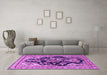 Machine Washable Persian Purple Traditional Area Rugs in a Living Room, wshtr1061pur