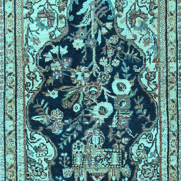 Machine Washable Persian Light Blue Traditional Rug, wshtr1061lblu