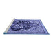 Sideview of Machine Washable Persian Blue Traditional Rug, wshtr1061blu